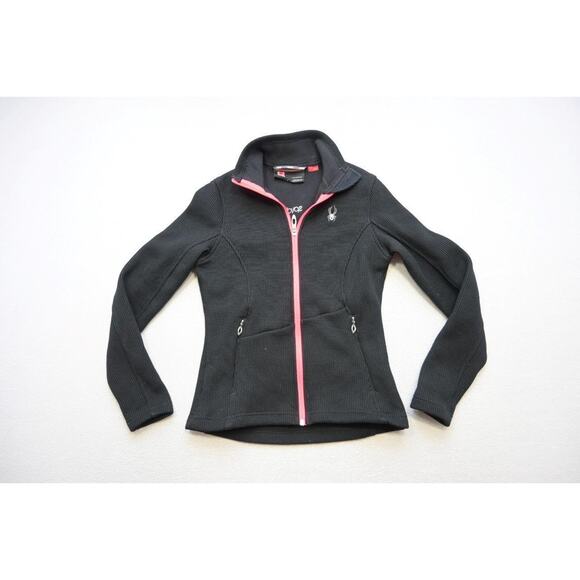 Spyder Core Sweater Full Zip Black Fleece Stretch Womens Size Small - Picture 1 of 6